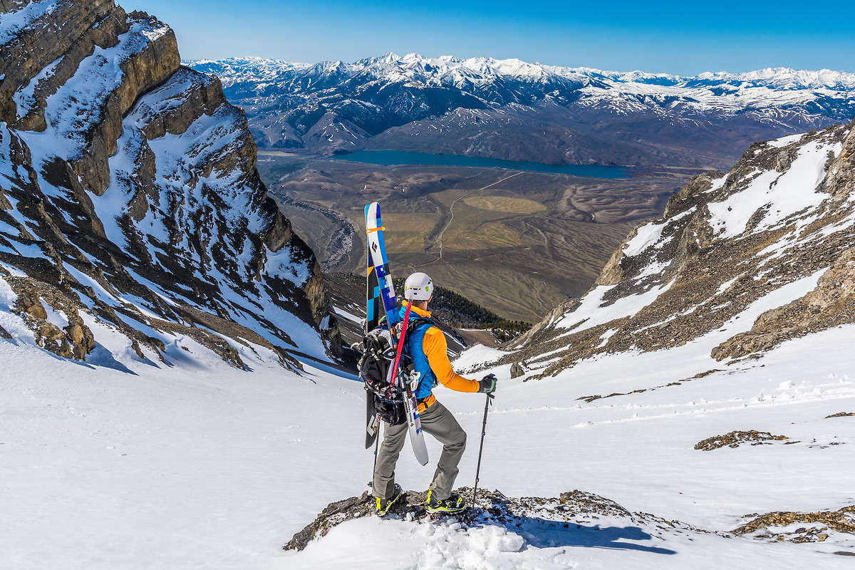 Ski Mountaineer on Lost River Peak 12,078 feet in Idaho